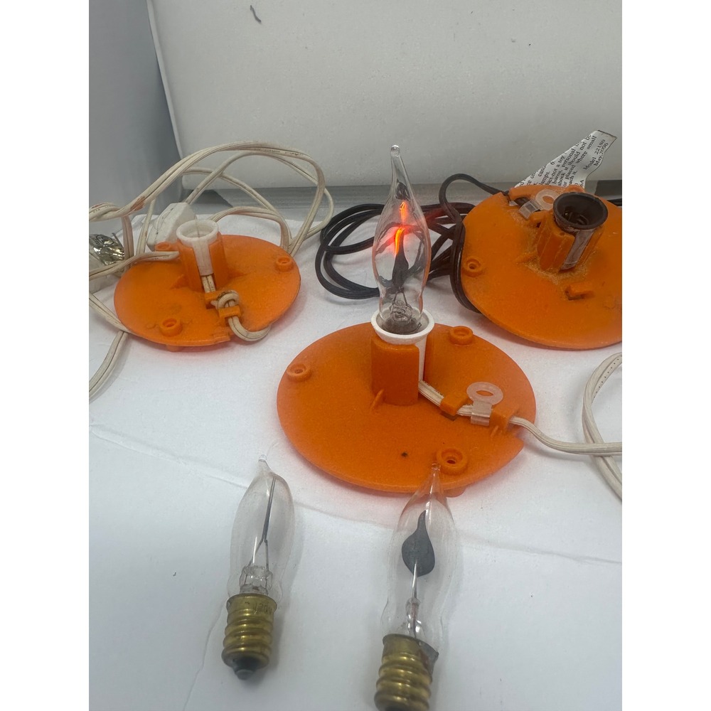 Gemmy Industries Orange Blow Mold Replacement Light Kits with Flicker Bulbs 3pk